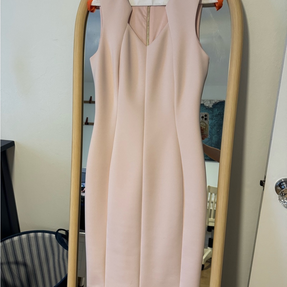 Calvin Klein Blush Pink Midi Sheath Dress - Picture 5 of 6